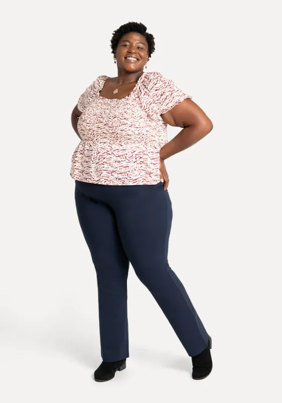 Boot-Cut | Two-Pocket Dress Pant Yoga Pants (Navy) sold by Betabrand