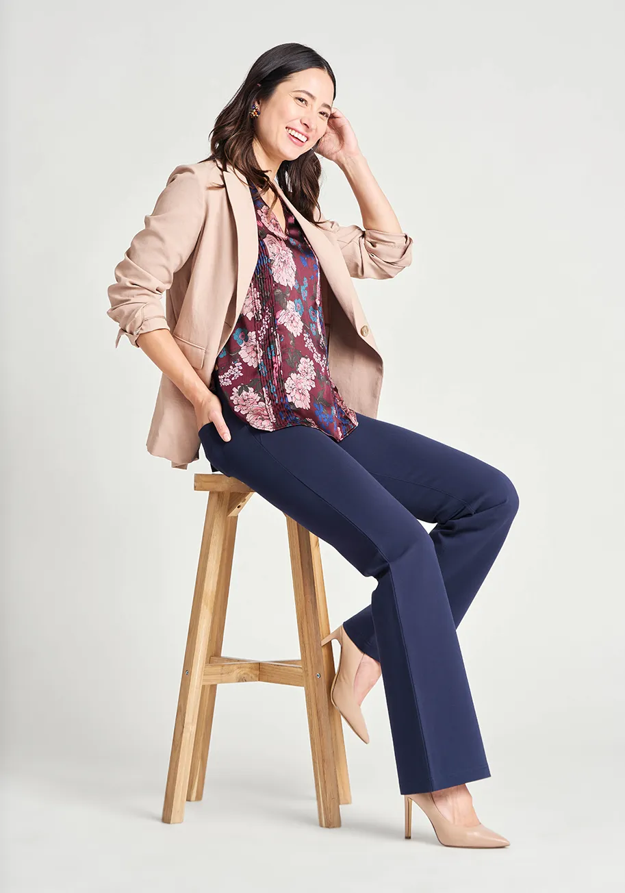 Boot-Cut | Two-Pocket Dress Pant Yoga Pants (Navy) sold by Betabrand product image thumbnail 5