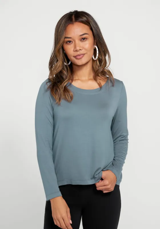 Essential Scoop Long Sleeve (Blue Haze) sold by Betabrand