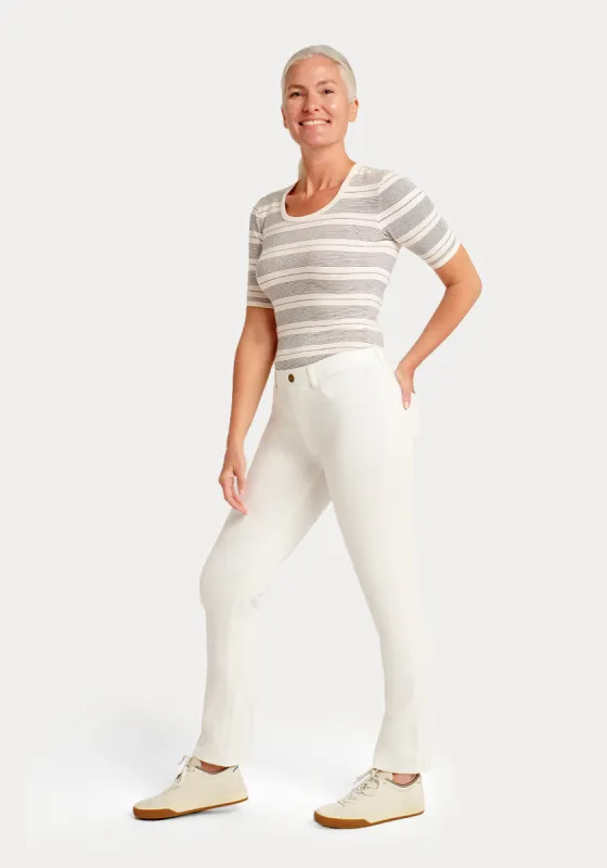 Straight-Leg | 4-Pocket Betabrand Yoga Denim (White) sold by Betabrand