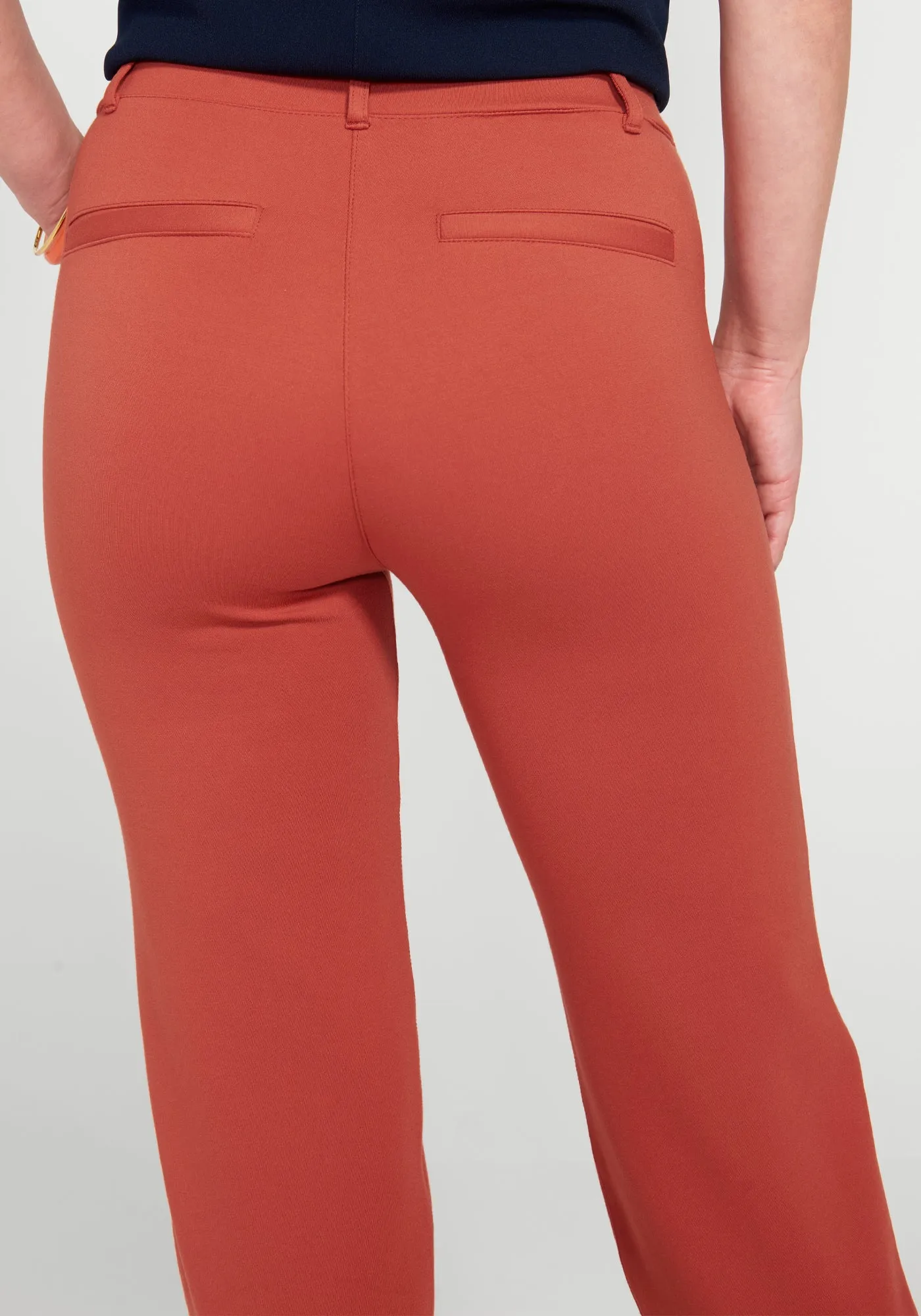 Classic Dress Pant Yoga Pant | Straight (Burnished Coral) sold by Betabrand product image thumbnail 3