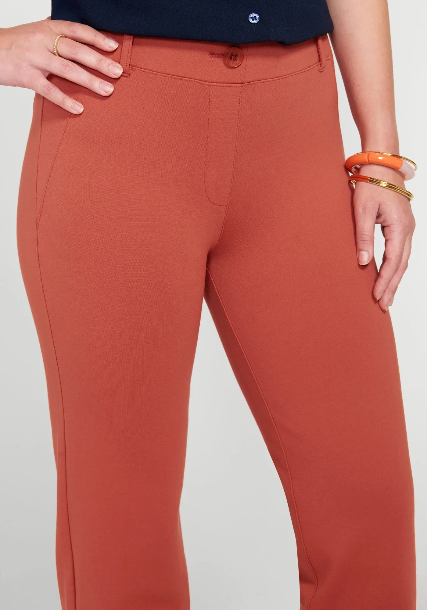 Classic Dress Pant Yoga Pant | Straight (Burnished Coral) sold by Betabrand product image thumbnail 2