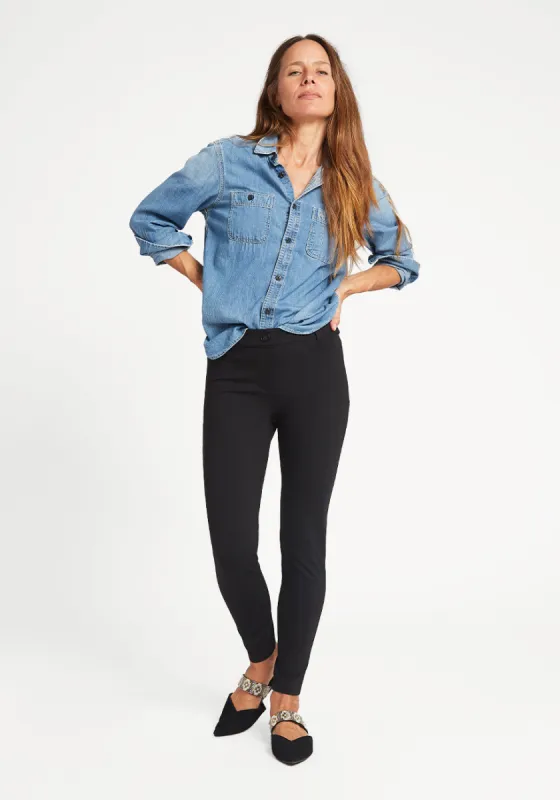 Skinny-Leg | Two-Pocket Dress Pant Yoga Pants (Black) sold by Betabrand