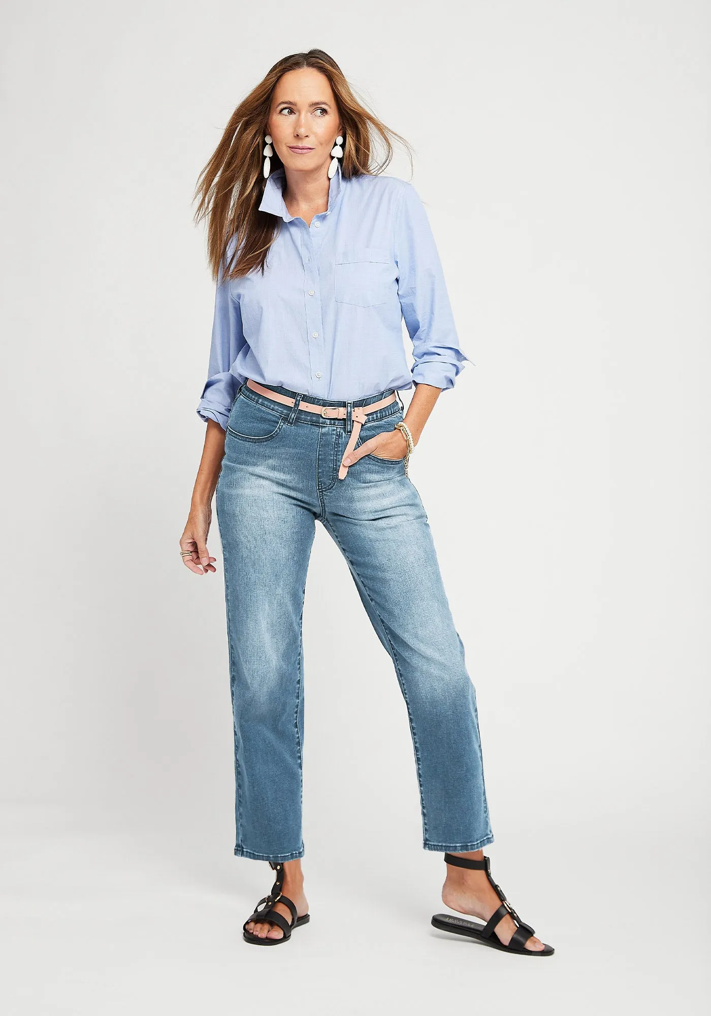 Boyfriend Crop Jean | Straight (Canyon Wash) sold by Betabrand