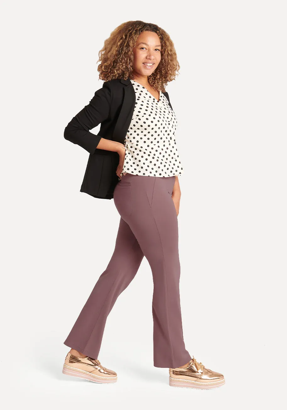 Boot Cut | Two-Pocket Dress Pant Yoga Pants (Auburn) sold by Betabrand product image thumbnail 4