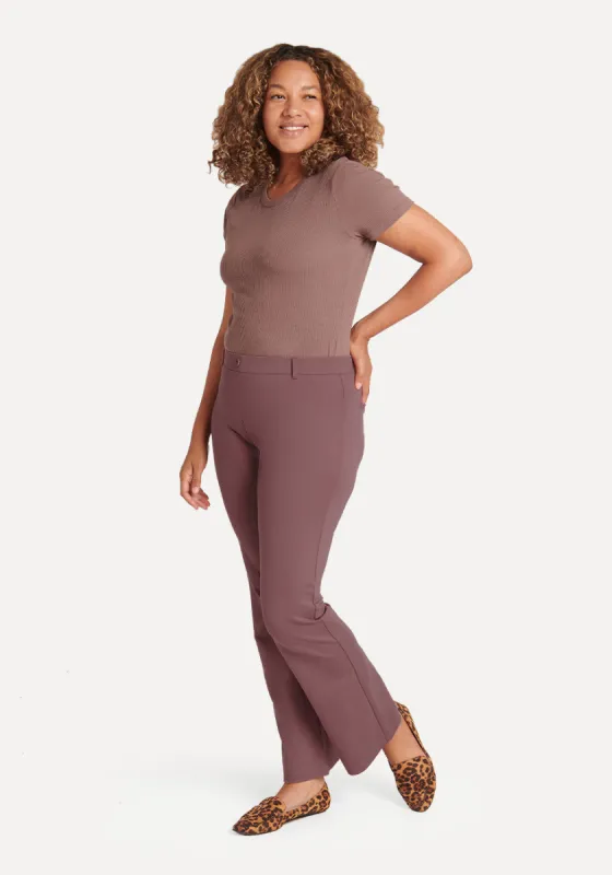 Boot Cut | Two-Pocket Dress Pant Yoga Pants (Auburn) sold by Betabrand