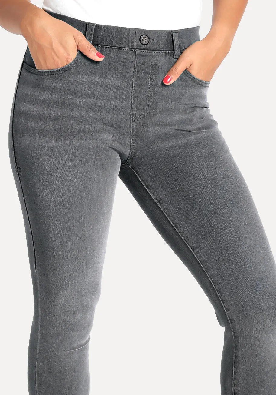 Skinny-Leg | 4-Pocket Betabrand Yoga Denim (Rinsed Gray) sold by Betabrand product image thumbnail 2
