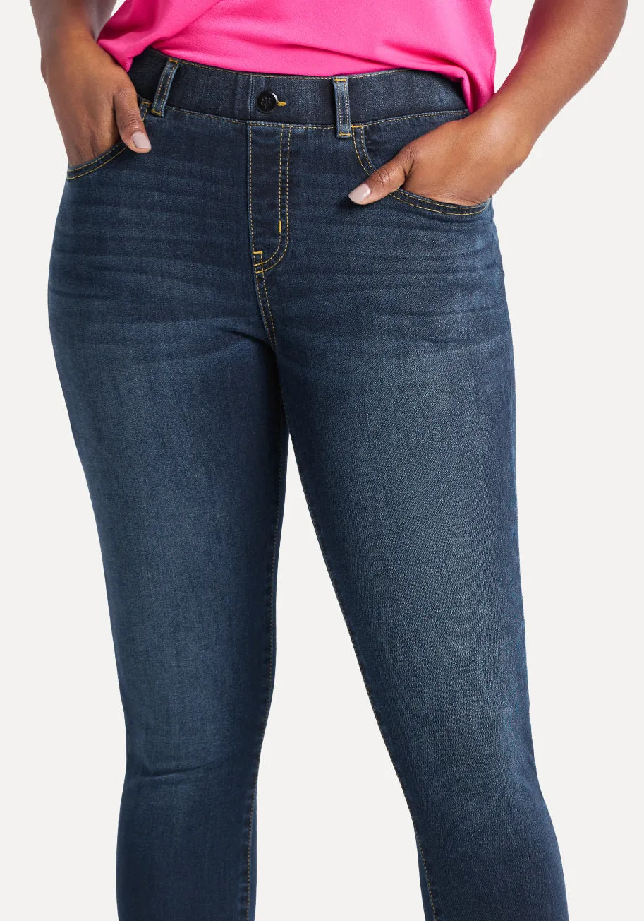 Skinny-Leg | 4-Pocket Betabrand Yoga Denim (Dark Vintage Wash) sold by Betabrand product image thumbnail 2
