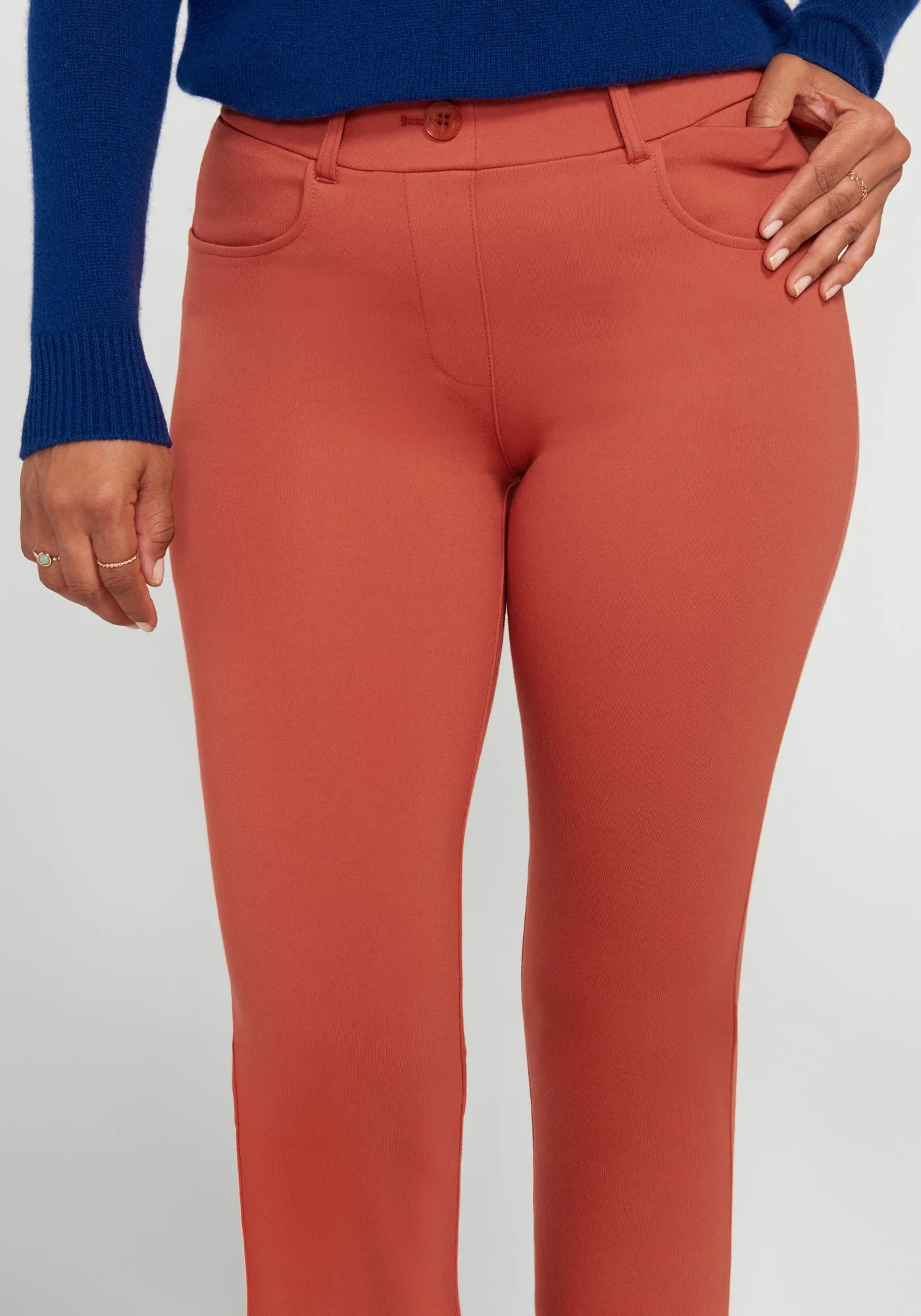 7-Pocket Dress Pant Yoga Pant | Bootcut (Burnished Coral) sold by Betabrand product image thumbnail 2