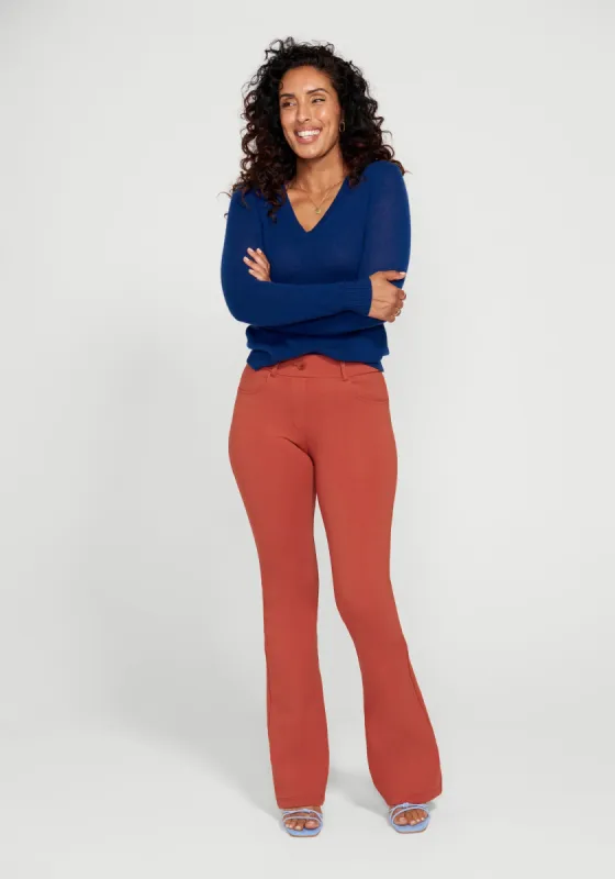 7-Pocket Dress Pant Yoga Pant | Bootcut (Burnished Coral) sold by Betabrand