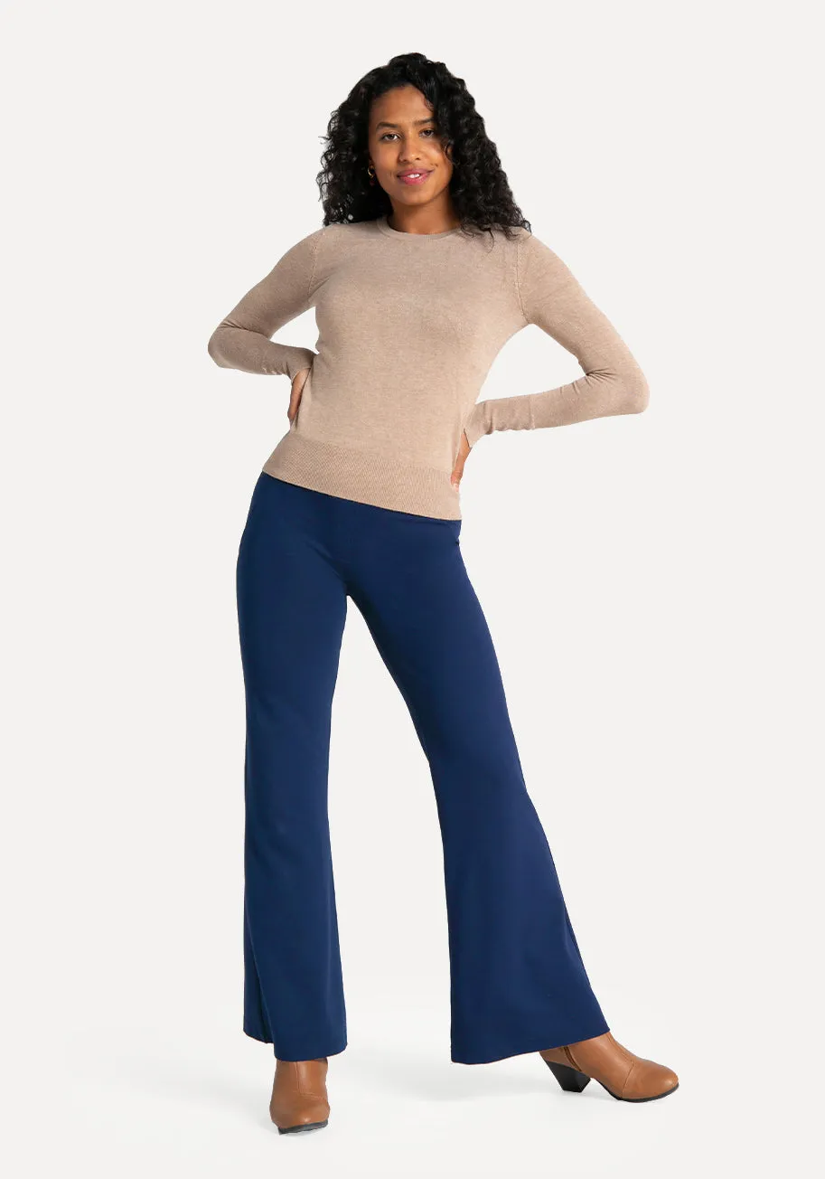 Wide-Leg Two-Pocket Dress Pant Yoga Pants (Navy) sold by Betabrand
