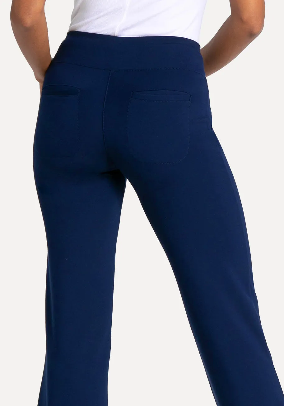Wide-Leg Two-Pocket Dress Pant Yoga Pants (Navy) sold by Betabrand product image thumbnail 3
