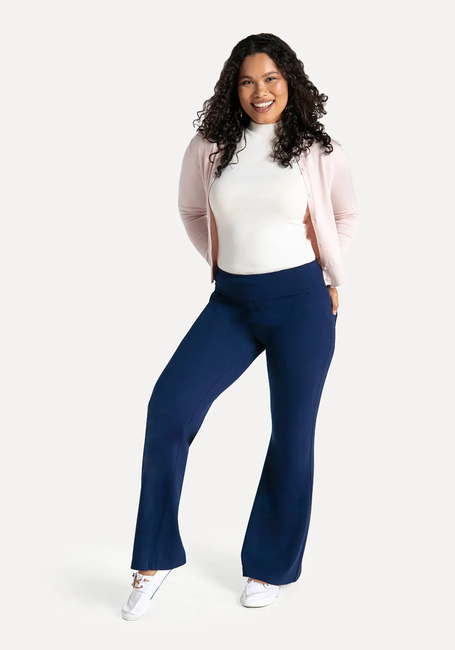Wide-Leg Two-Pocket Dress Pant Yoga Pants (Navy) sold by Betabrand product image thumbnail 5