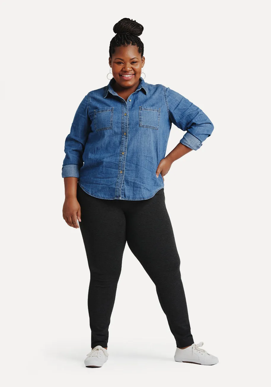 Skinny-Leg | Classic Dress Pant Yoga Pants (Charcoal) sold by Betabrand