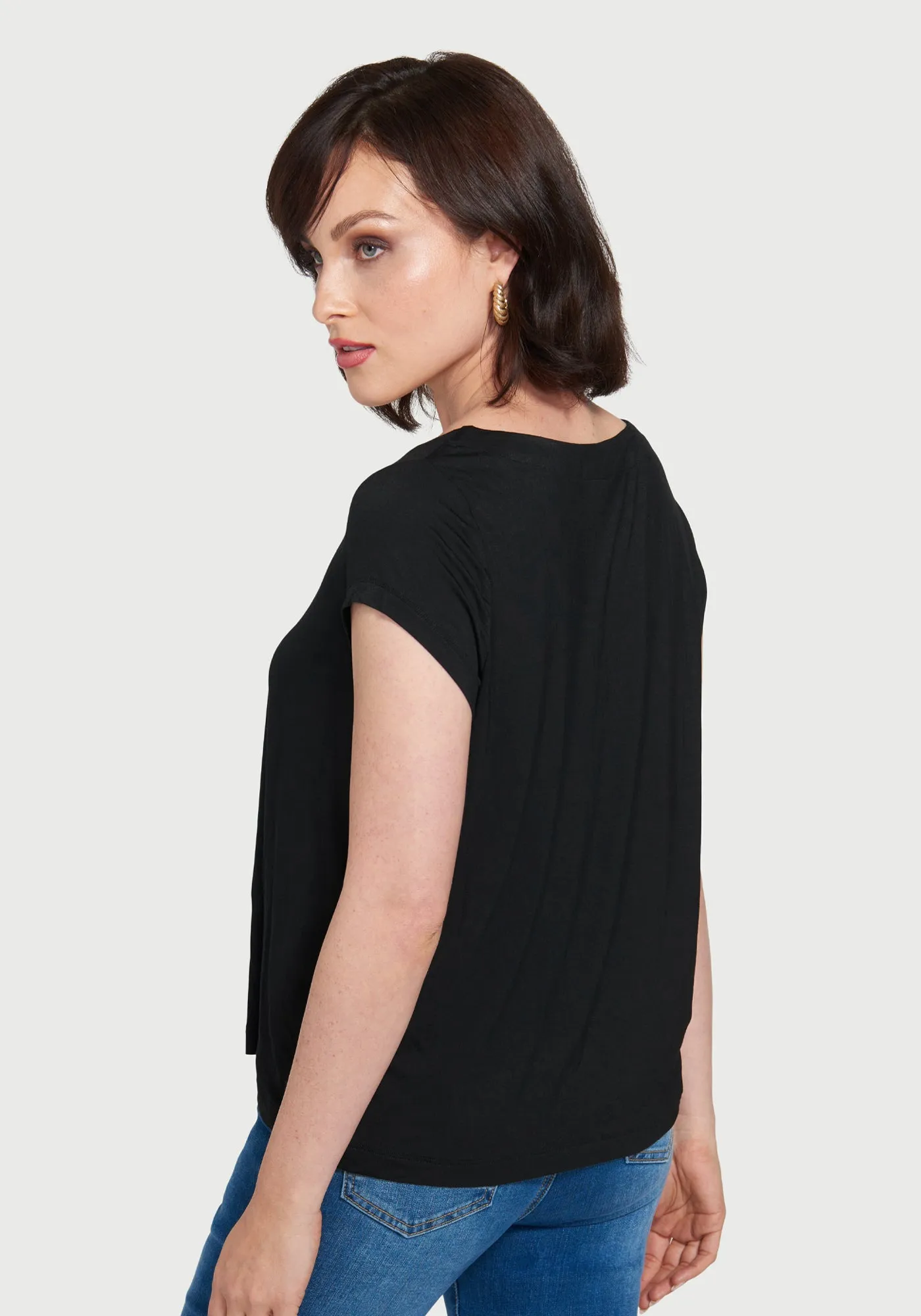 Essential Scoop Short Sleeve (Black) sold by Betabrand product image thumbnail 3