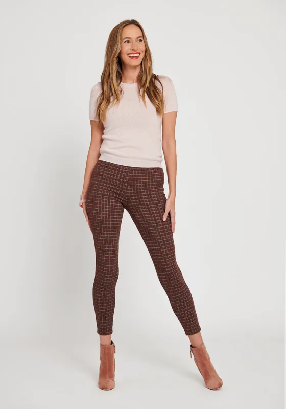 Classic Dress Pant Yoga Pant | Skinny (Driftwood Check) sold by Betabrand