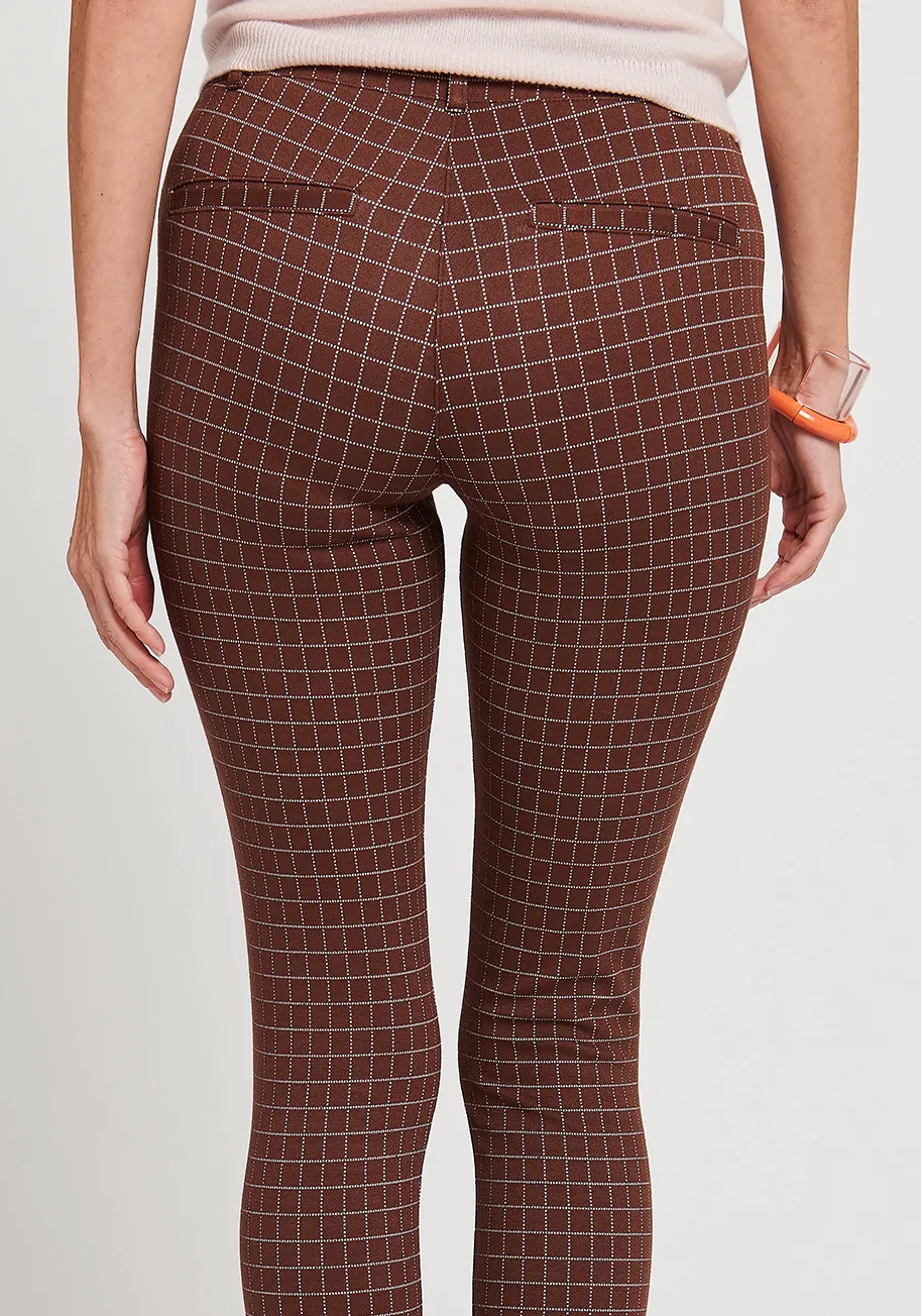 Classic Dress Pant Yoga Pant | Skinny (Driftwood Check) sold by Betabrand product image thumbnail 3