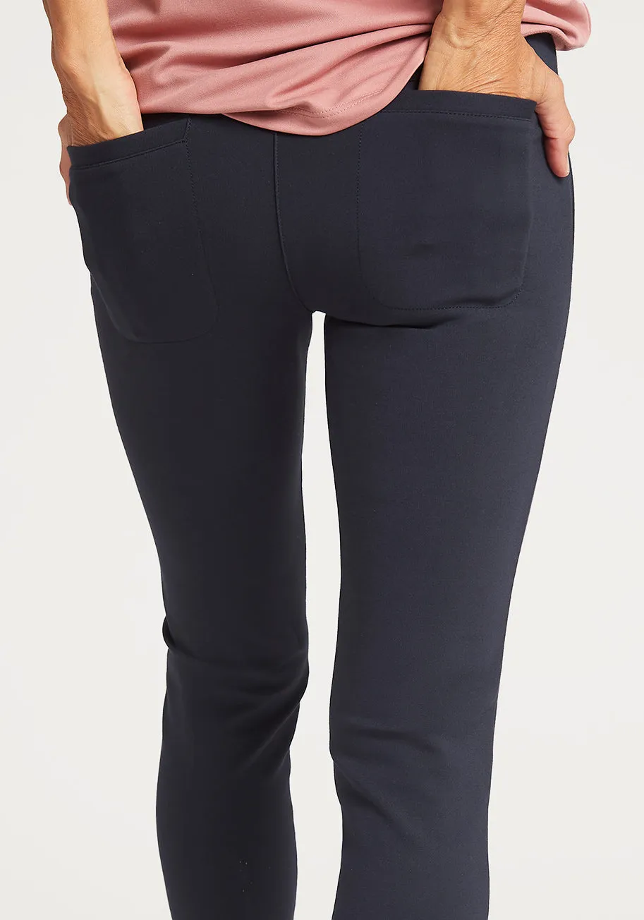 Skinny-Leg | Two-Pocket Dress Pant Yoga Pants (Navy) sold by Betabrand product image thumbnail 4