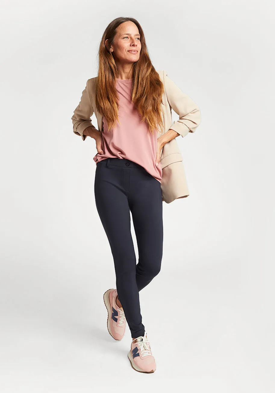 Skinny-Leg | Two-Pocket Dress Pant Yoga Pants (Navy) sold by Betabrand product image thumbnail 2