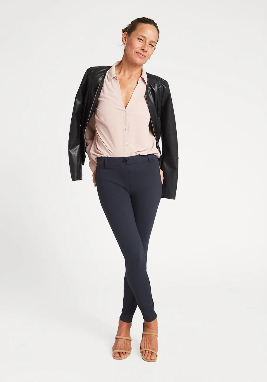 Skinny-Leg | Two-Pocket Dress Pant Yoga Pants (Navy) sold by Betabrand product image thumbnail 5