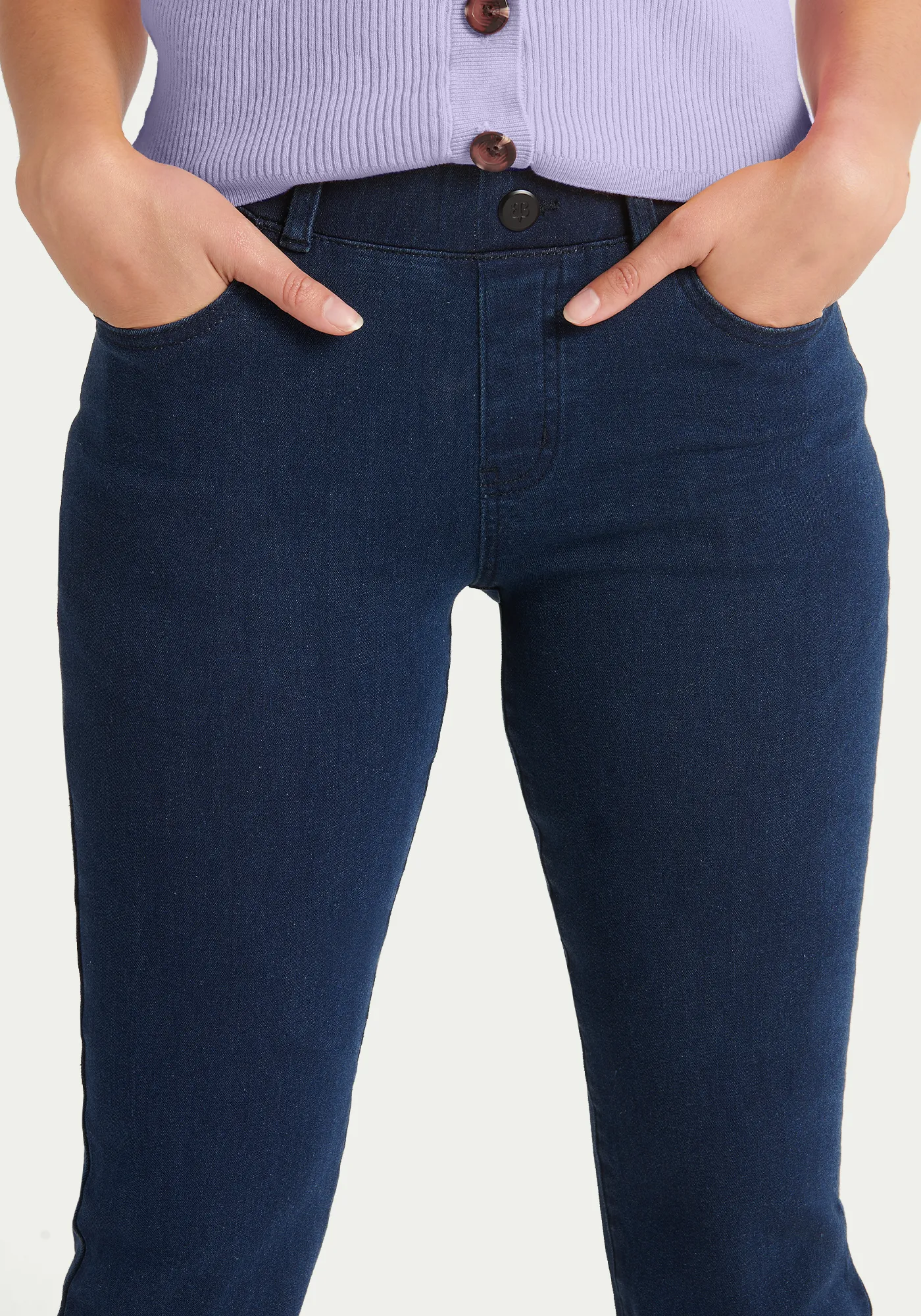 Straight-Leg | 4-Pocket Betabrand Yoga Denim (Dark Indigo) - Final Sale sold by Betabrand product image thumbnail 2