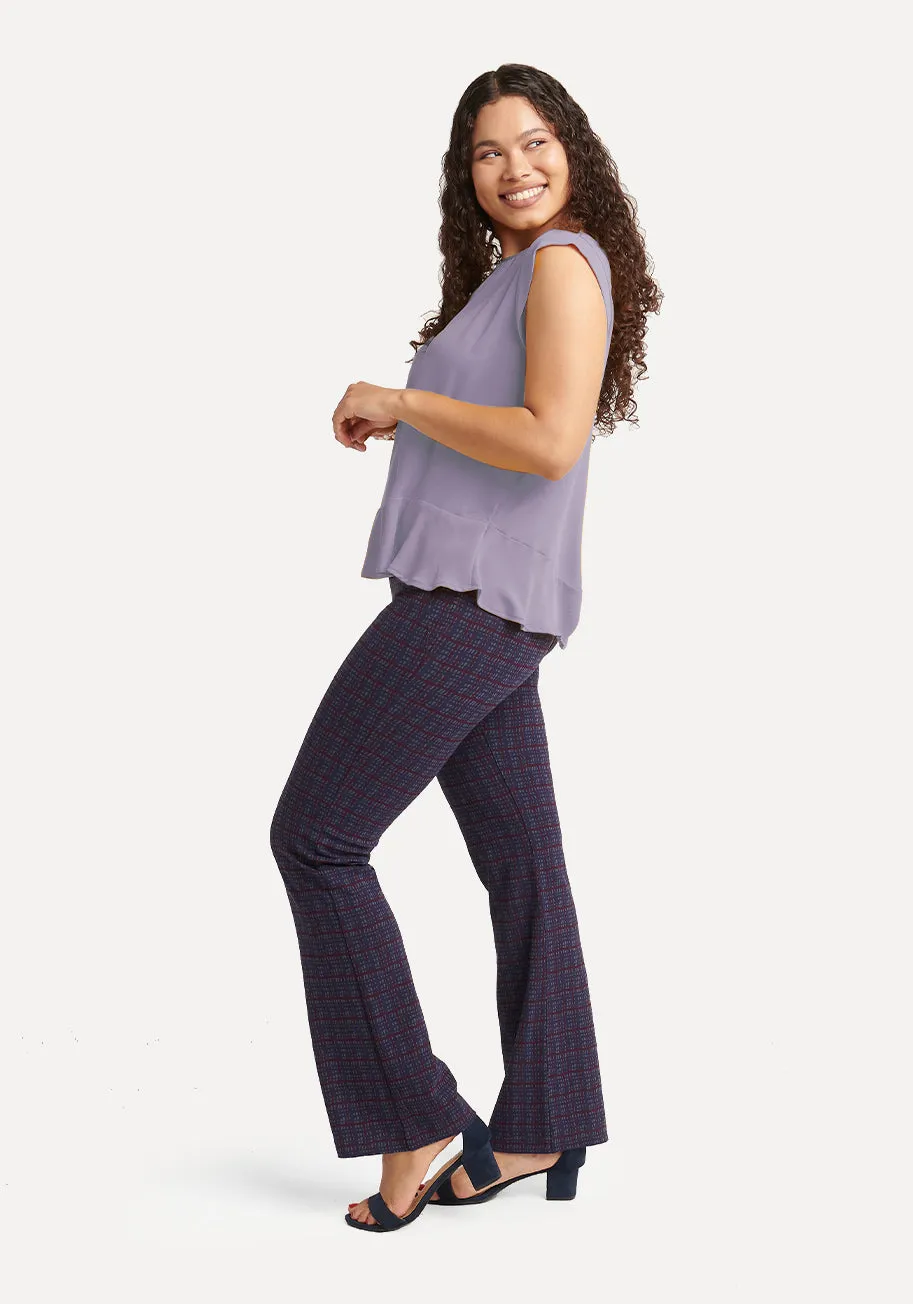 Boot Cut | Two-Pocket Dress Pant Yoga Pants (Violet Plaid) sold by Betabrand product image thumbnail 4