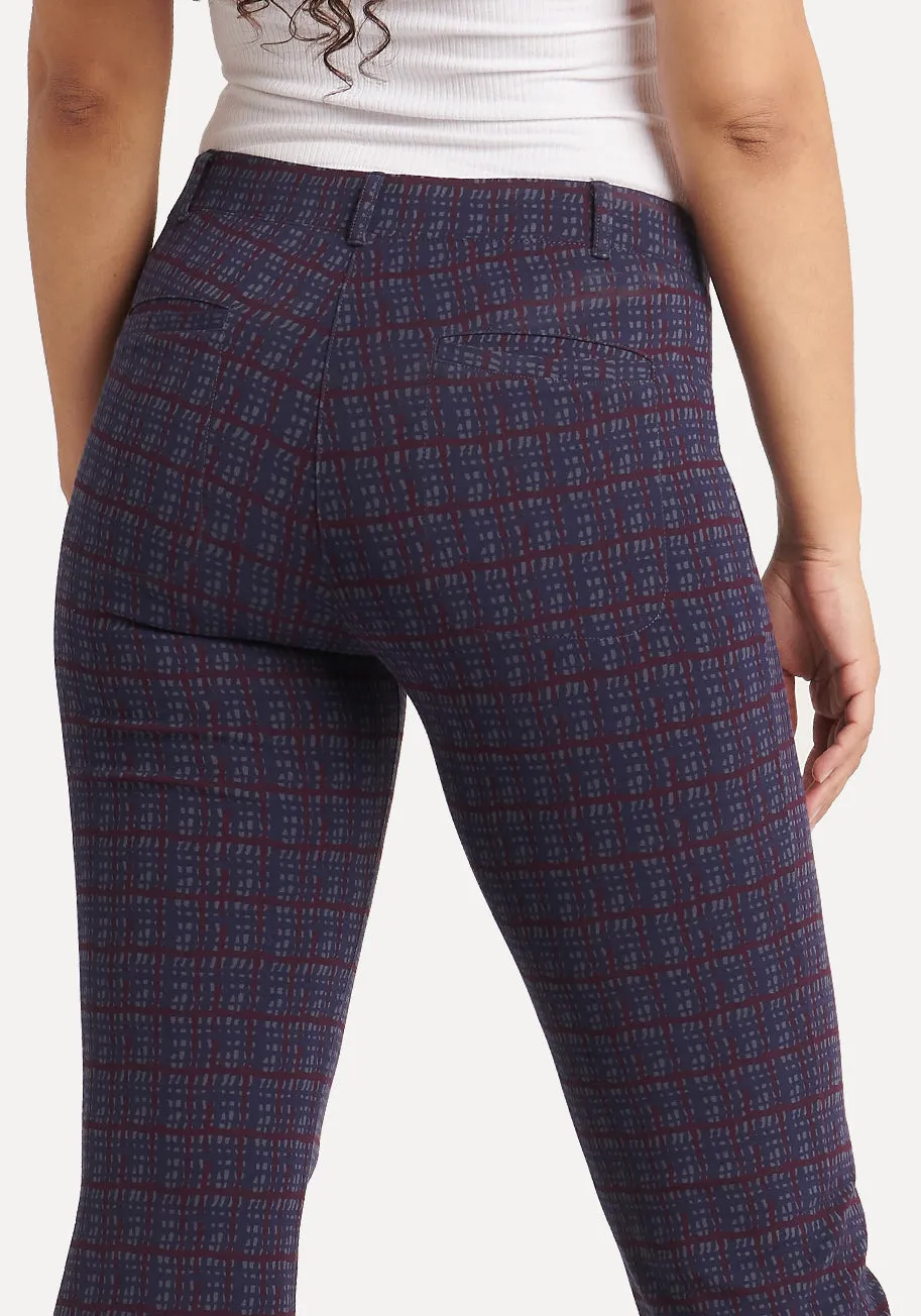 Boot Cut | Two-Pocket Dress Pant Yoga Pants (Violet Plaid) sold by Betabrand product image thumbnail 3