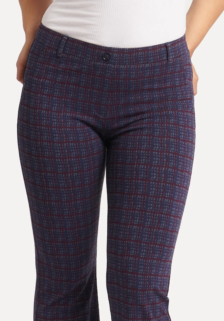 Boot Cut | Two-Pocket Dress Pant Yoga Pants (Violet Plaid) sold by Betabrand product image thumbnail 2