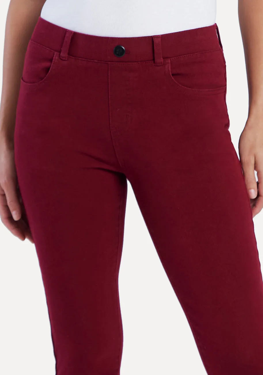 Skinny-Leg | 4-Pocket Betabrand Yoga Denim (Oxblood) sold by Betabrand product image thumbnail 2