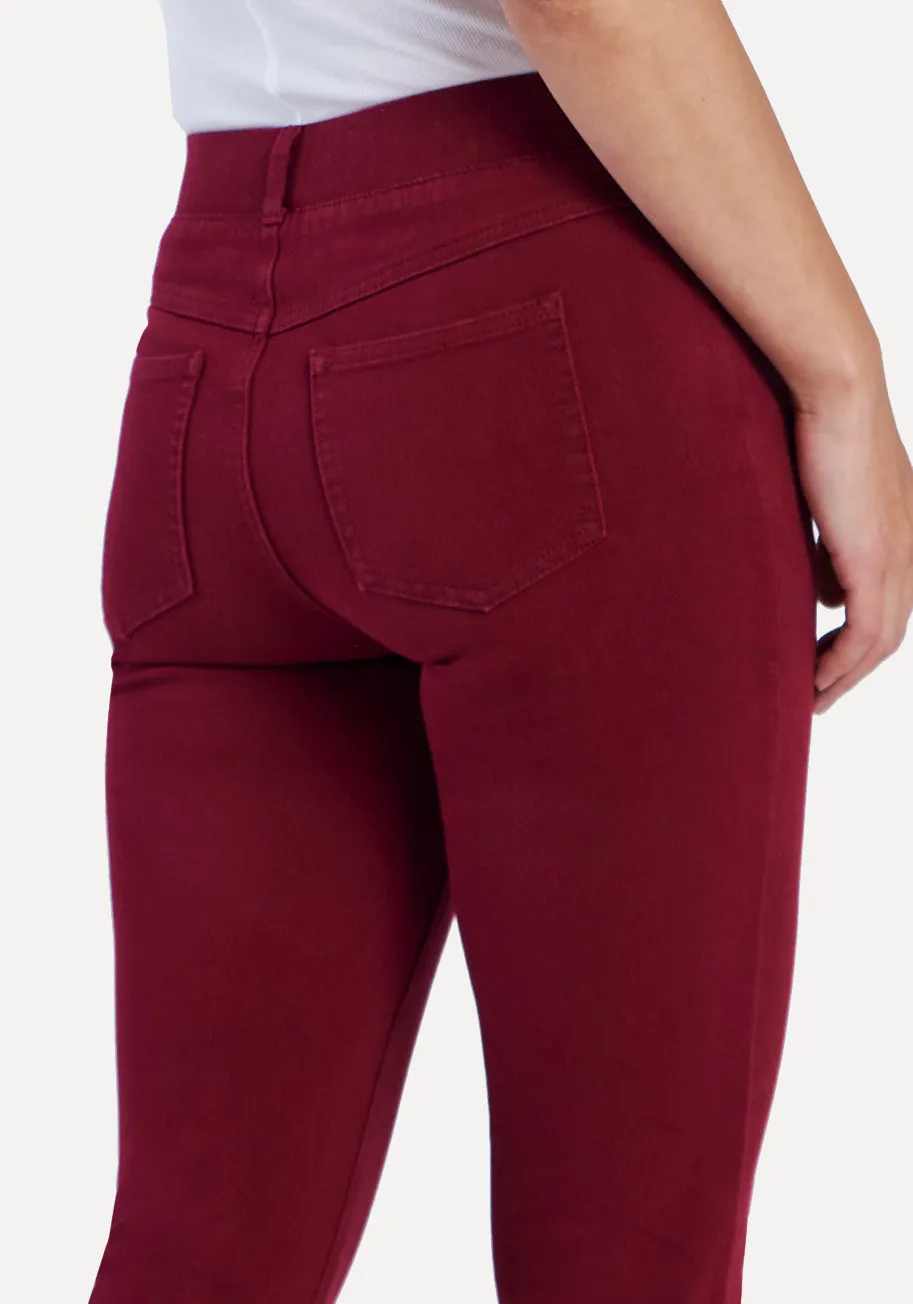 Skinny-Leg | 4-Pocket Betabrand Yoga Denim (Oxblood) sold by Betabrand product image thumbnail 3