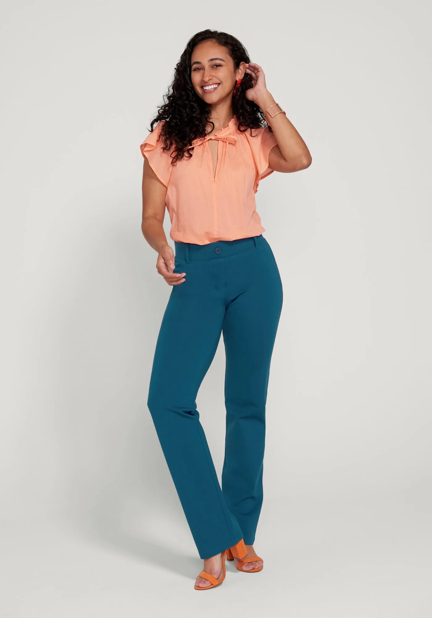 Classic Dress Pant Yoga Pant | Straight (Dark Ocean) sold by Betabrand