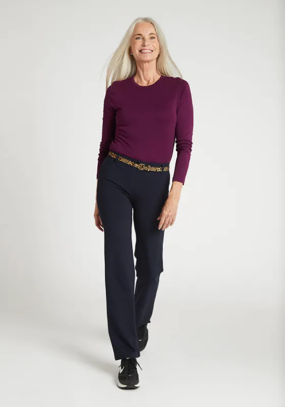 Boot-Cut | Classic Dress Pant Yoga Pants (Navy) sold by Betabrand