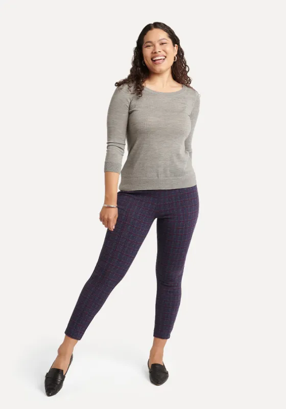 Skinny-Leg | Power-Down Pants (Violet Plaid) sold by Betabrand