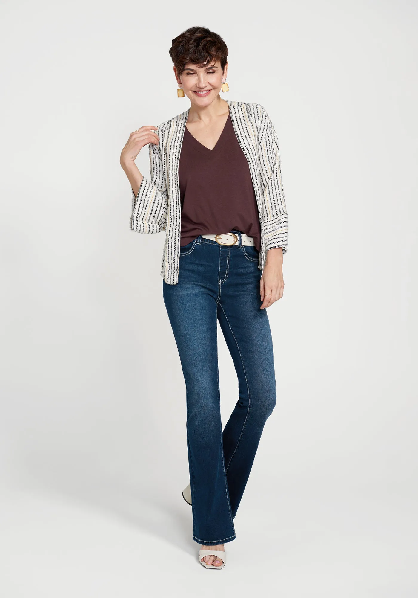 Essential V-Neck Short Sleeve (Cherrywood) sold by Betabrand product image thumbnail 4