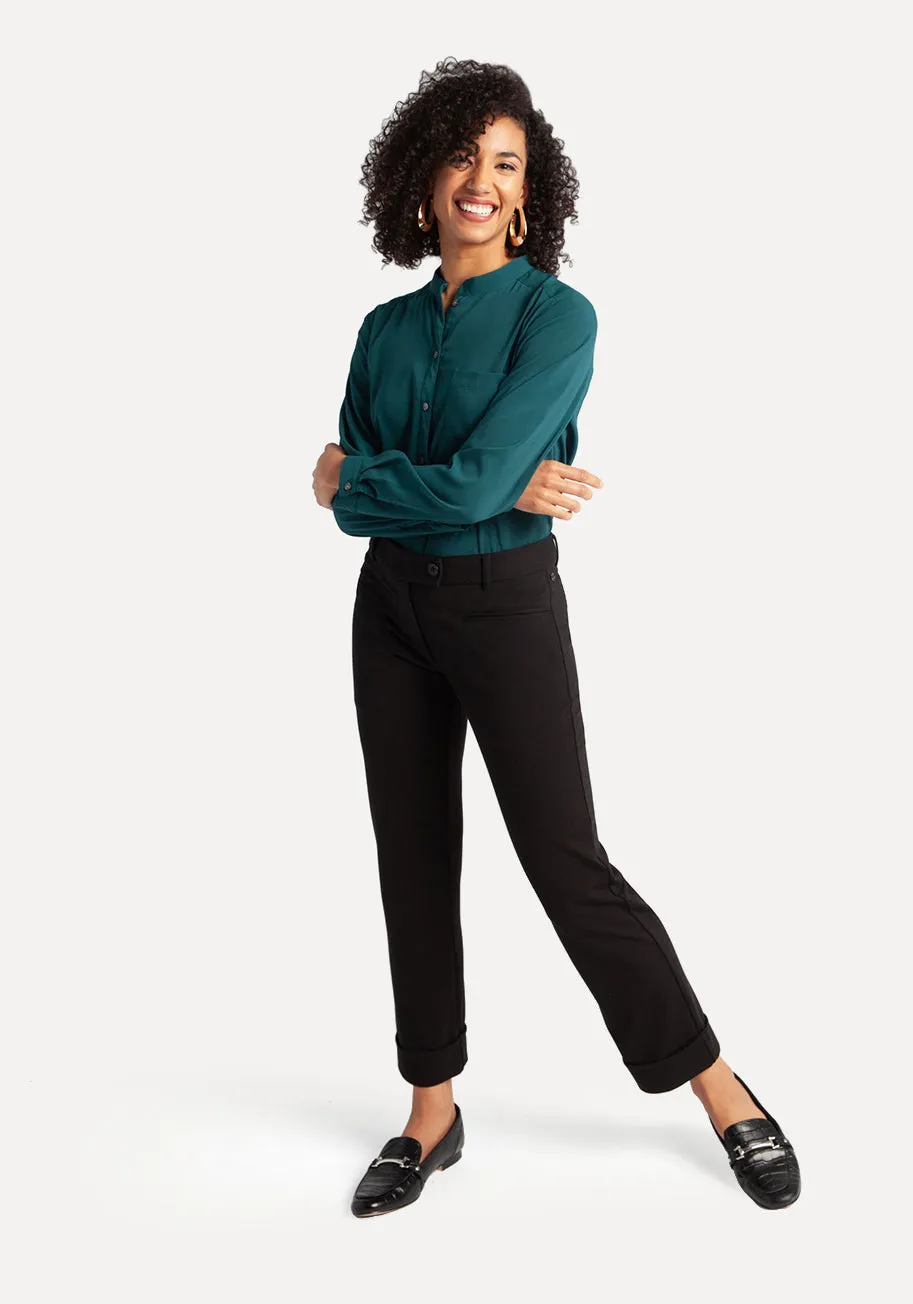 Crop | Lite Dress Pant Yoga Pants (Black) sold by Betabrand