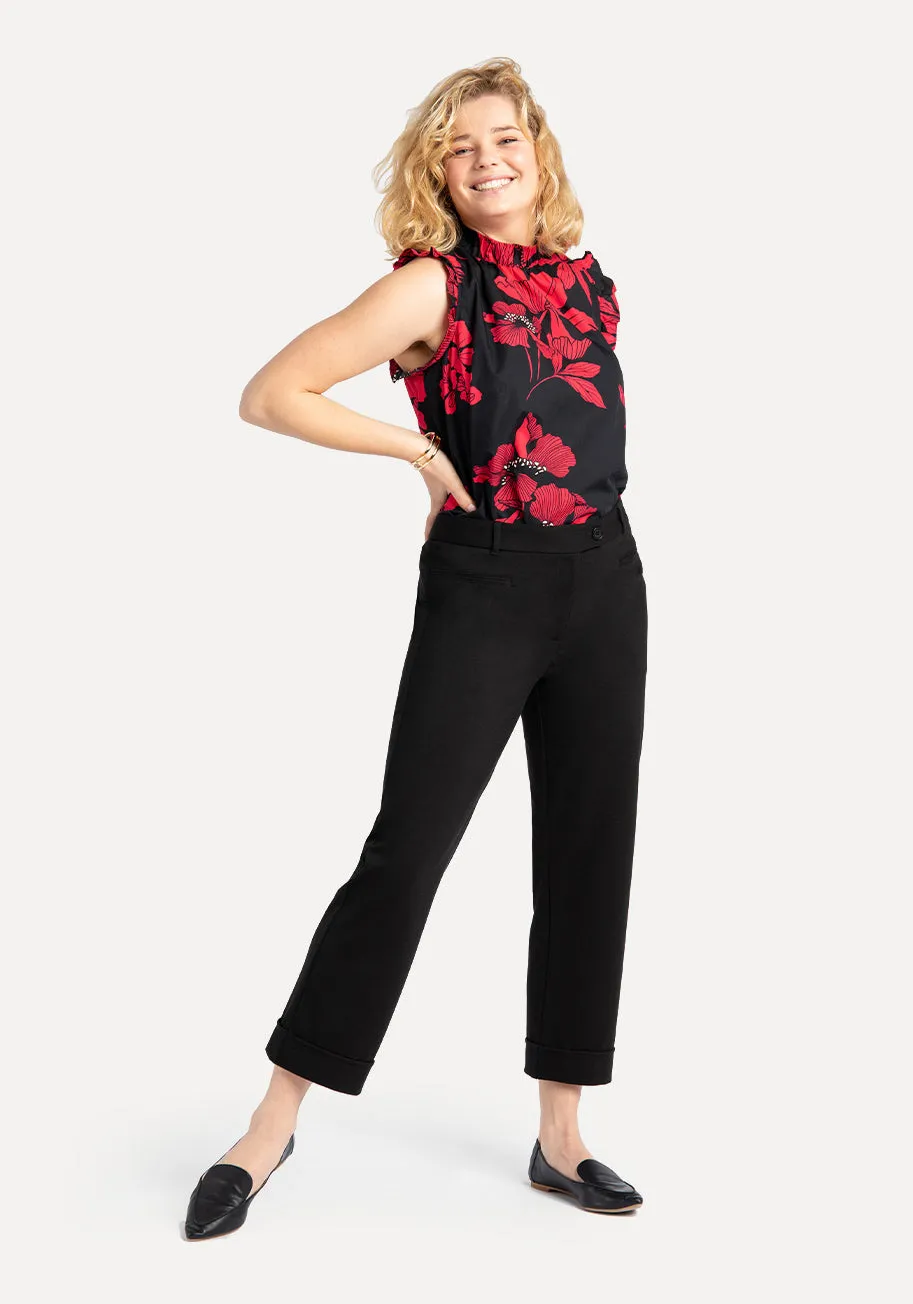 Crop | Lite Dress Pant Yoga Pants (Black) sold by Betabrand product image thumbnail 4