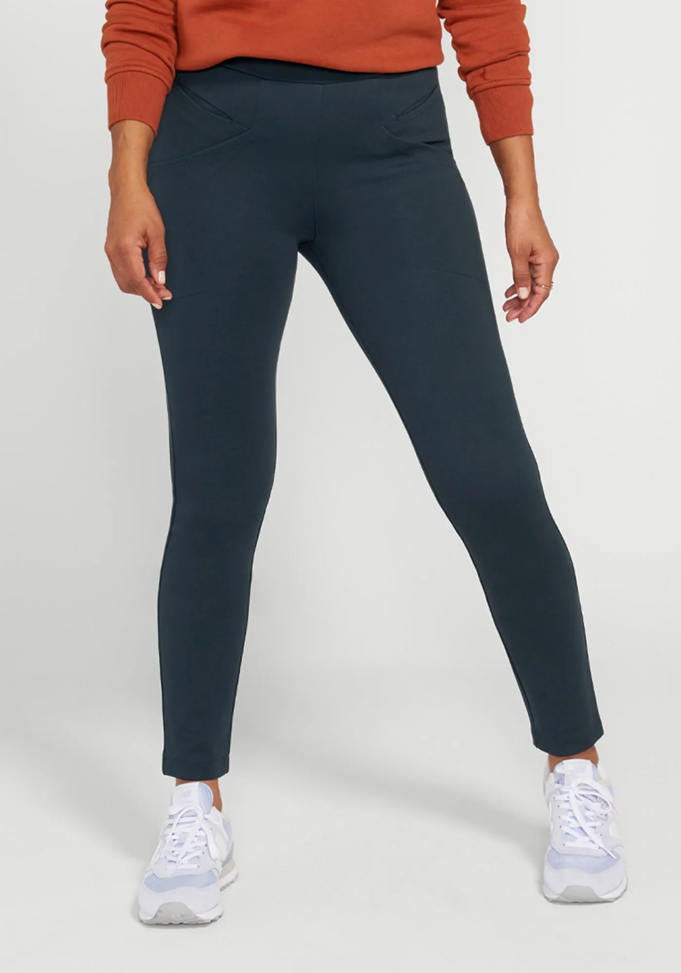 Journey DPYP™ Dress Pant Yoga Pant | Skinny (Navy) sold by Betabrand