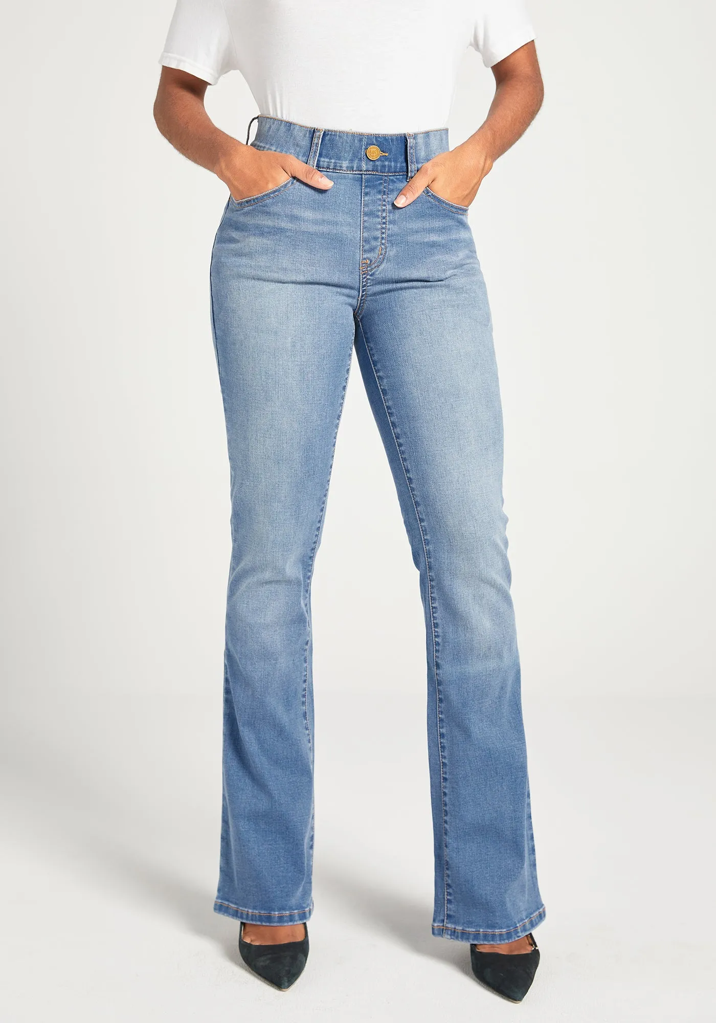 Signature Mid-Rise Denim | Bootcut (Sonora Wash) sold by Betabrand