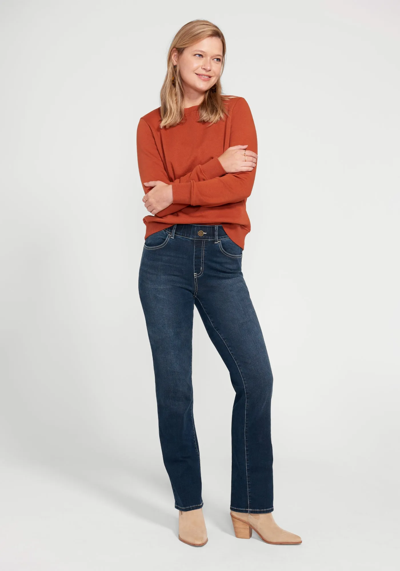 Signature Mid-Rise Denim | Straight (Roma Wash) sold by Betabrand product image thumbnail 3