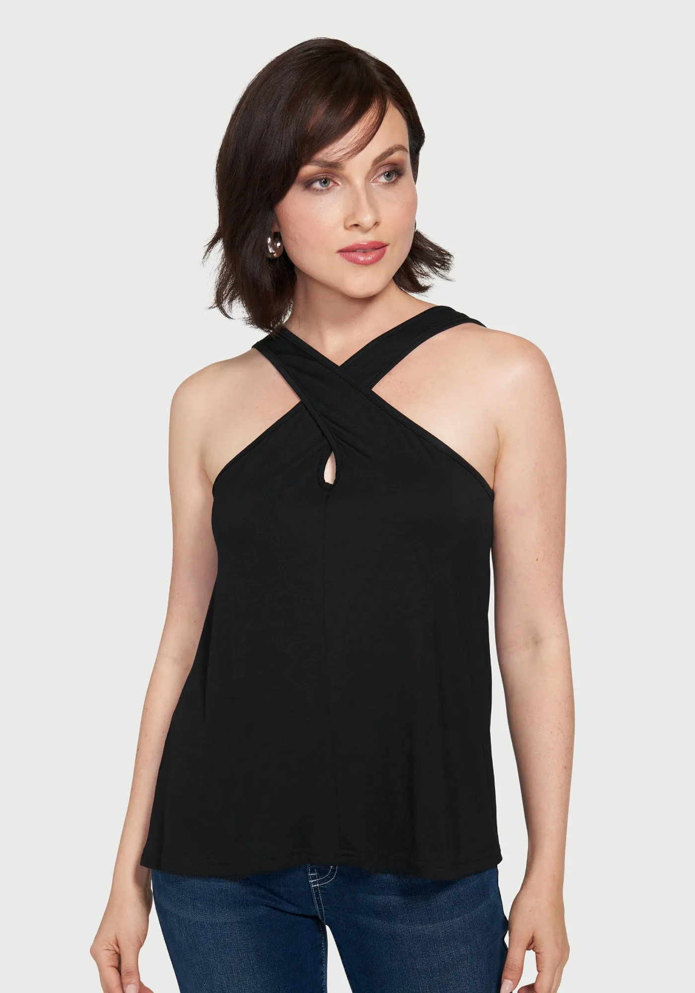 Cross Neck Tank (Black) sold by Betabrand product image thumbnail 4