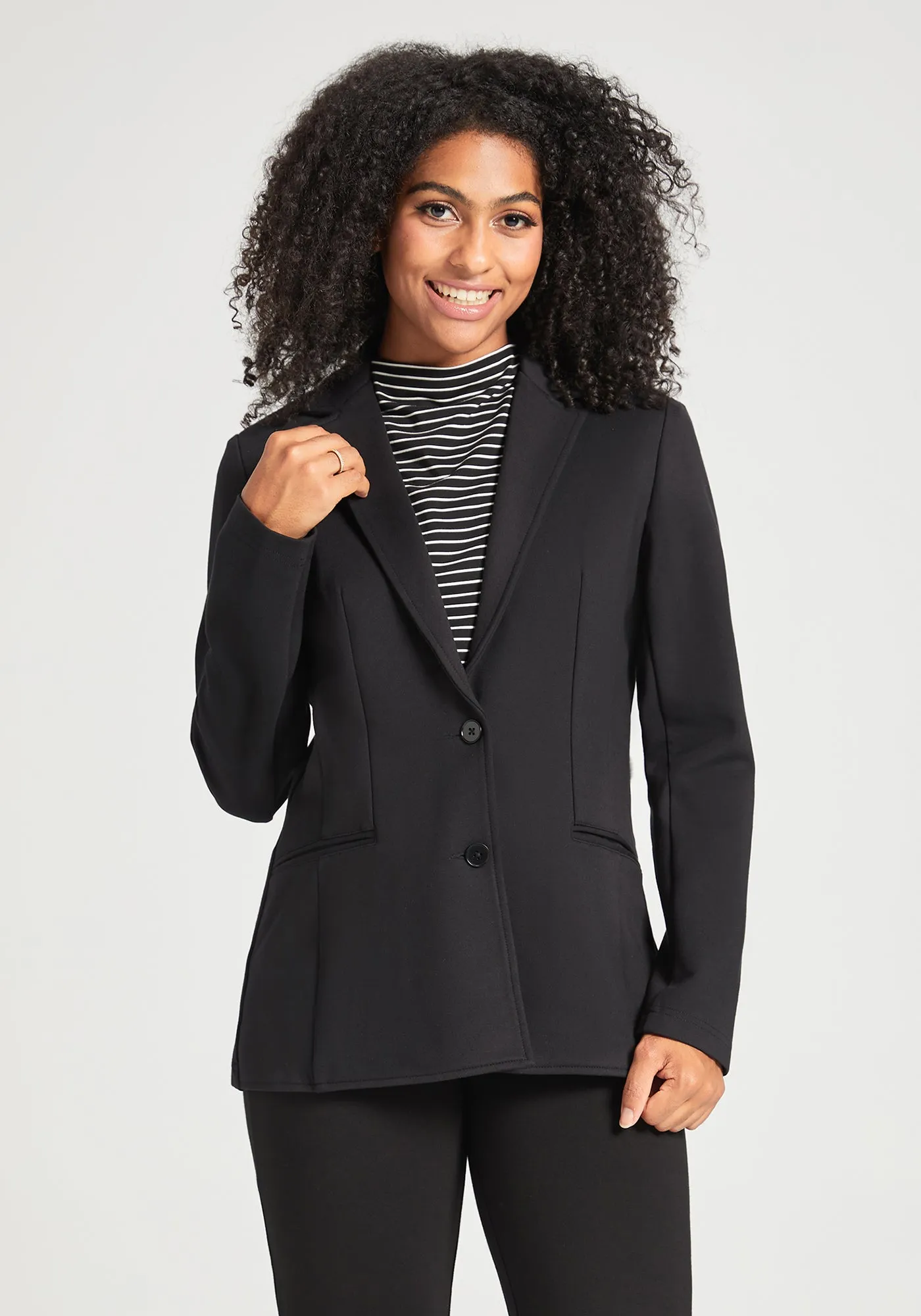 Classic Blazer | Stretch Ponte (Black) sold by Betabrand product image thumbnail 4