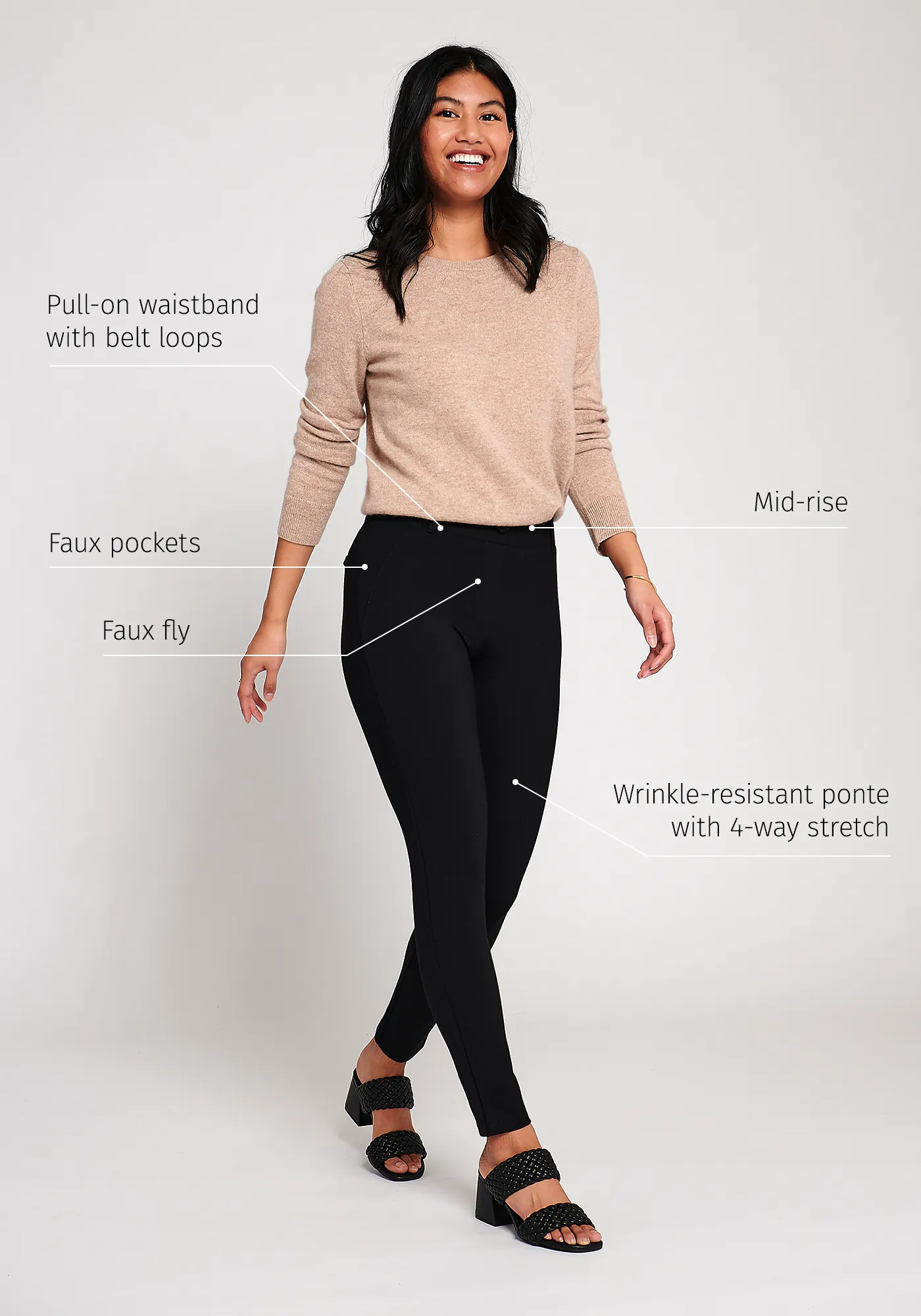 Classic DPYP™ Dress Pant Yoga Pant | Skinny (Black) sold by Betabrand product image thumbnail 2