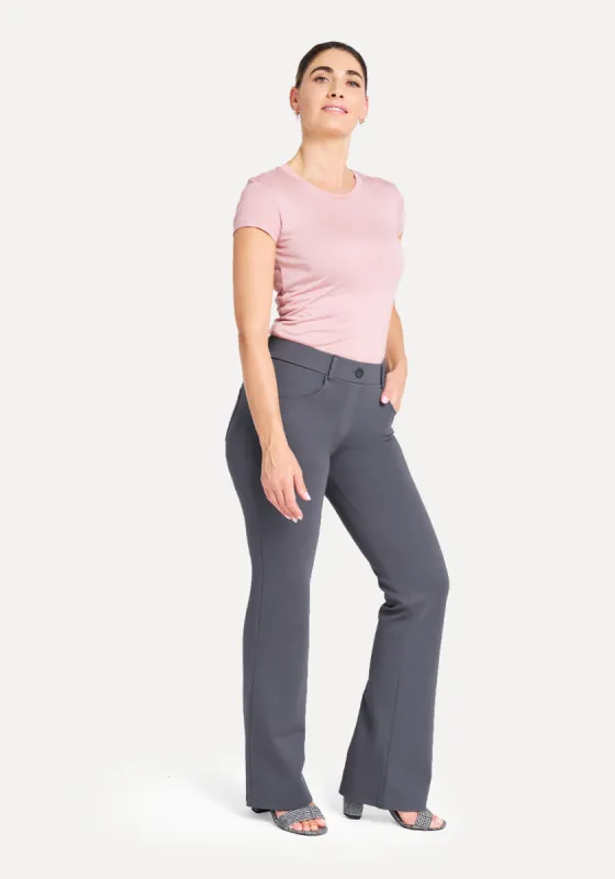 Boot-Cut | 4-Pocket Dress Pant Yoga Pants (Storm) sold by Betabrand