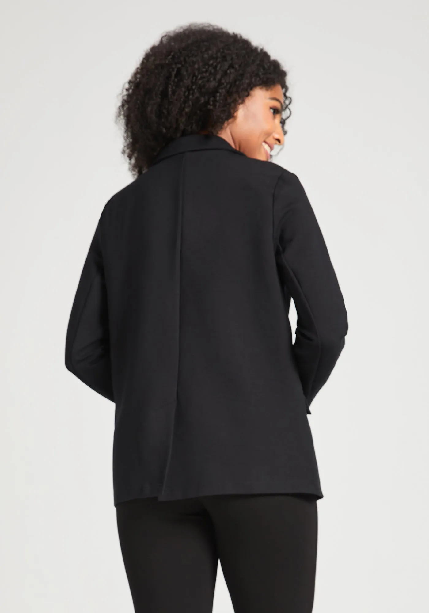 Double Breasted Blazer | Stretch Ponte (Black) sold by Betabrand product image thumbnail 4