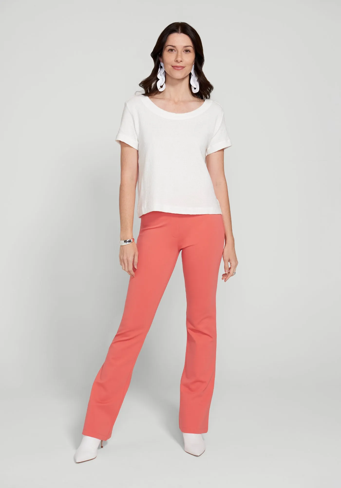 Classic Dress Pant Yoga Pant | Bootcut (Melon) sold by Betabrand