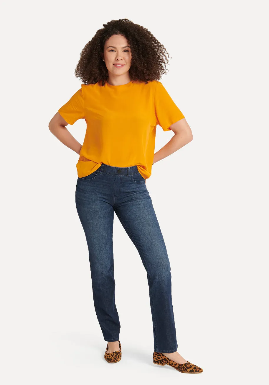 Straight-Leg | 4-Pocket Betabrand Yoga Denim (Lightweight Vintage) sold by Betabrand