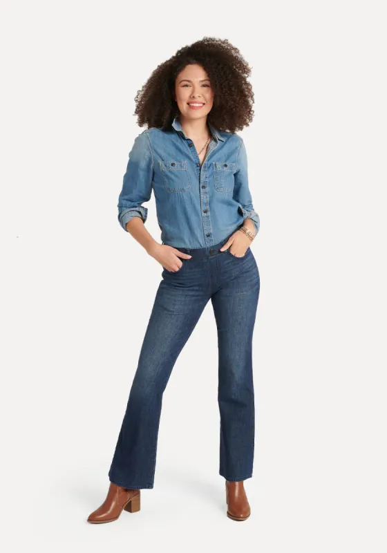 Boot-Cut | 4-Pocket Betabrand Yoga Denim (Lightweight Vintage) sold by Betabrand