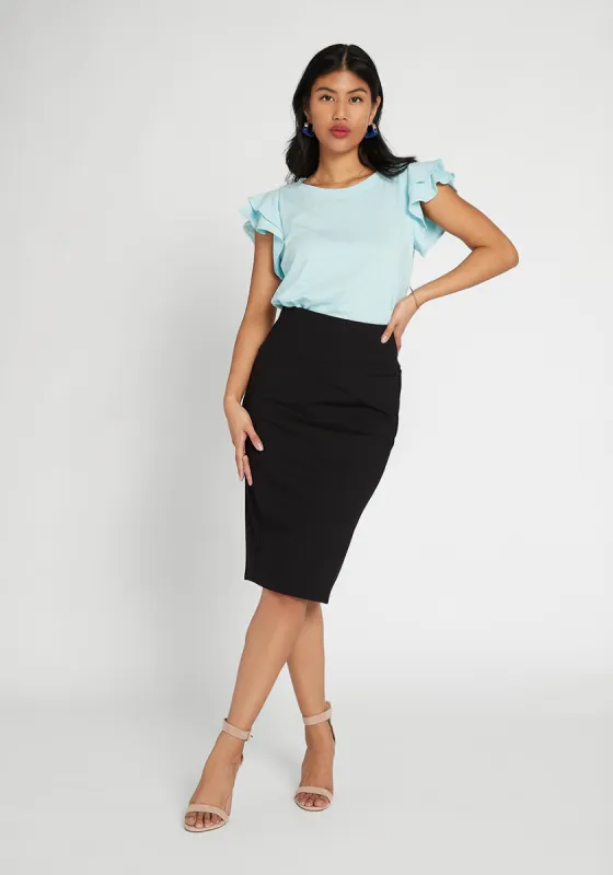 Power Down Pencil Skirt | High Waist (Black) made by Betabrand