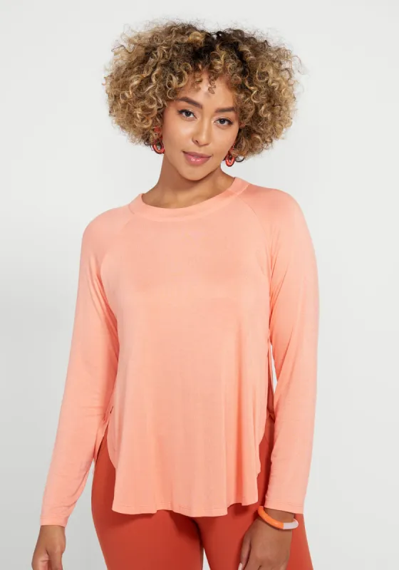 Essential Split Hem Long Sleeve (Pale Coral) sold by Betabrand