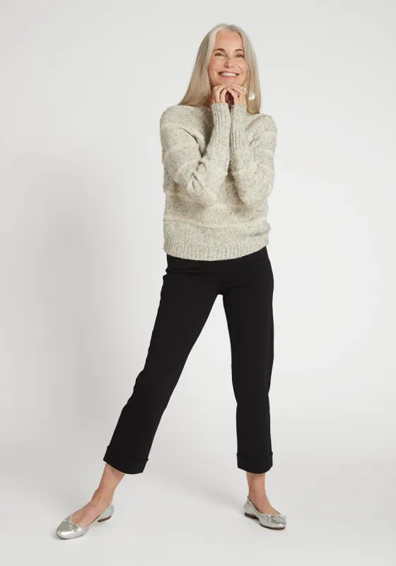 Crop | Cosmo Lite Dress Pant Yoga Pant (Black) sold by Betabrand